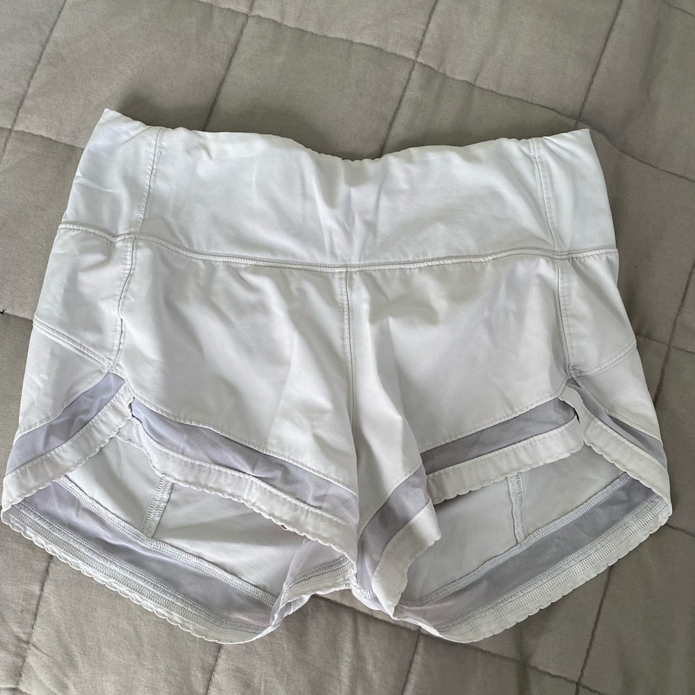 White lululemon shorts. Size 4.